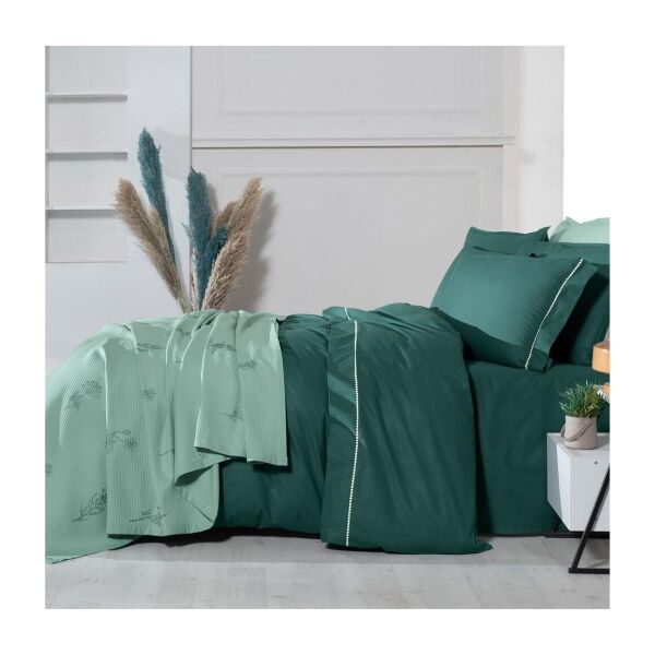 Sarev Eva Eldon Takım Pike Takımı Nevresim Seti 1 Yastık-Yeşil