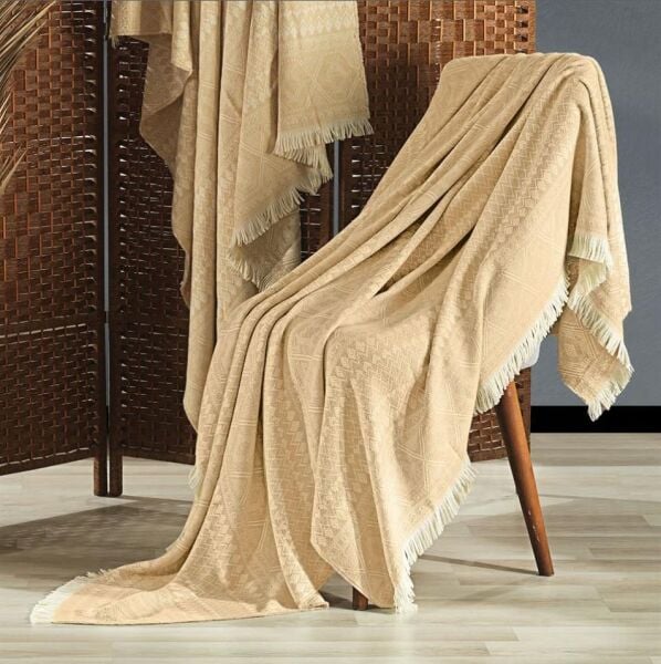 Nazik Home Nora Throw Battaniye Bej 140x190