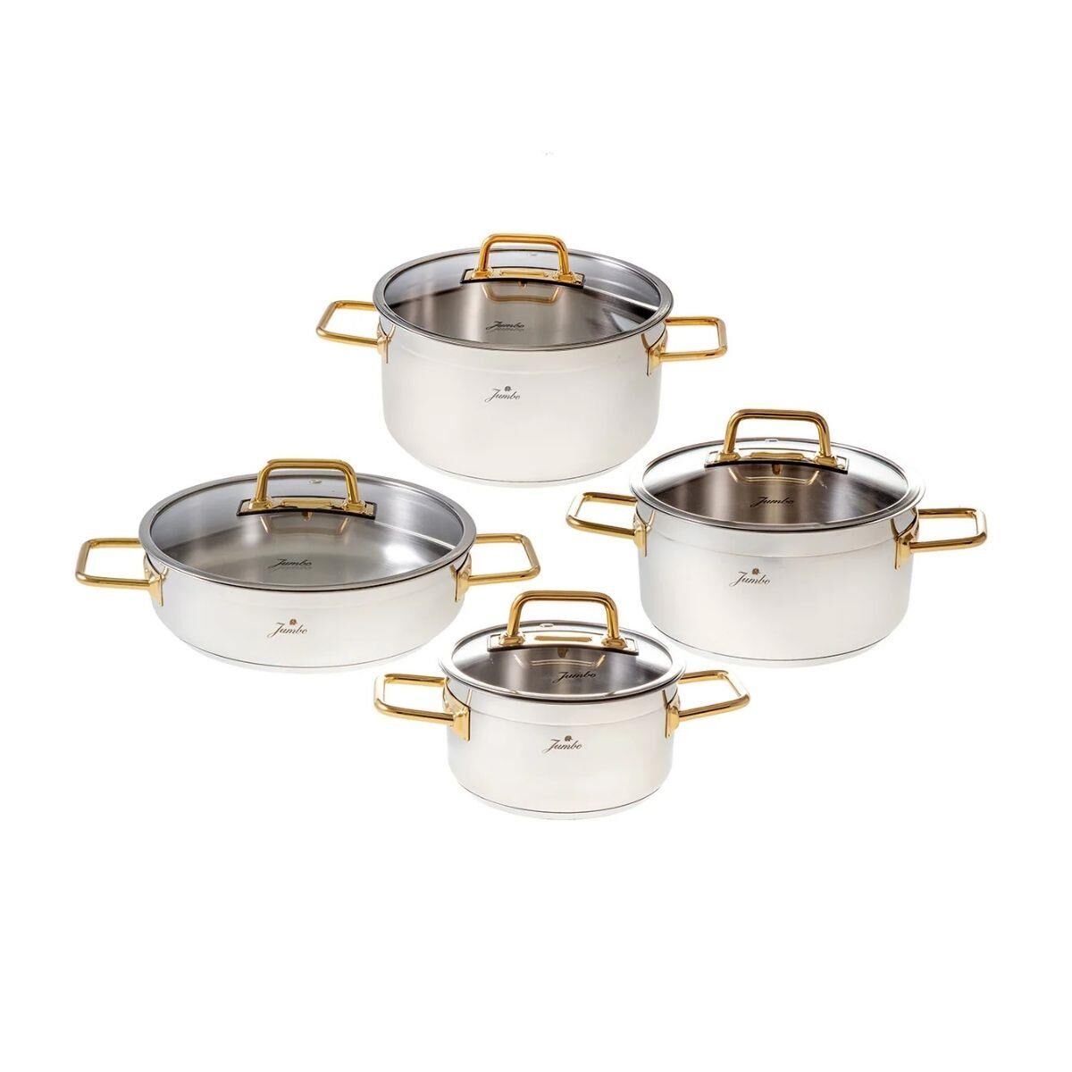 Jumbo Modena 8 Parça Tencere Titanyum Gold