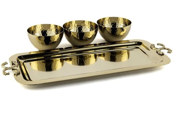Mikasa Moor Gold C Logolu 3'lü Çerezlik 42x18x6 cm