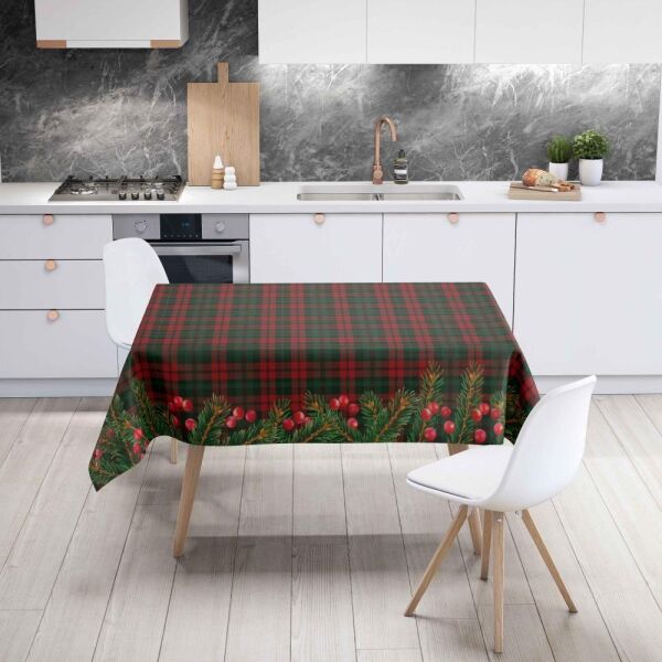 Adawall Tc409 Kırmızı Ökseotu Meyveli Masa Örtüsü