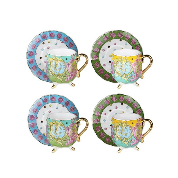 Lucky Art Estelle Bone 4'lü Ayaklı Kahve Fincanı Seti