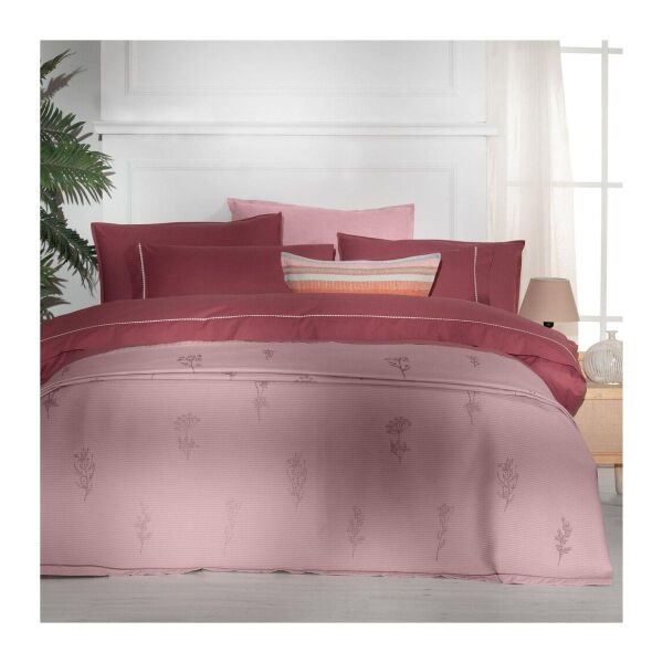 Sarev Eva Eldon Çift Kişilik Pike Takımı Nevresim Seti 2 Yastık-Pembe