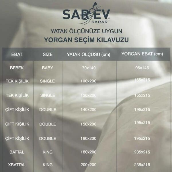 Sarev Fresh Air Yorgan Beyaz Çift Kişilik
