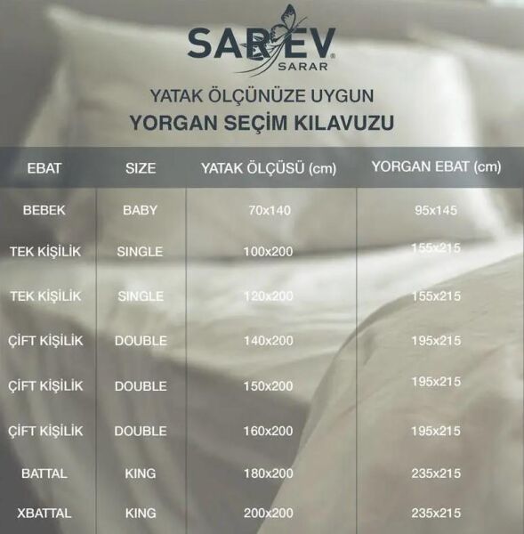 Sarev Microfiber Yorgan Beyaz Tek Kişilik