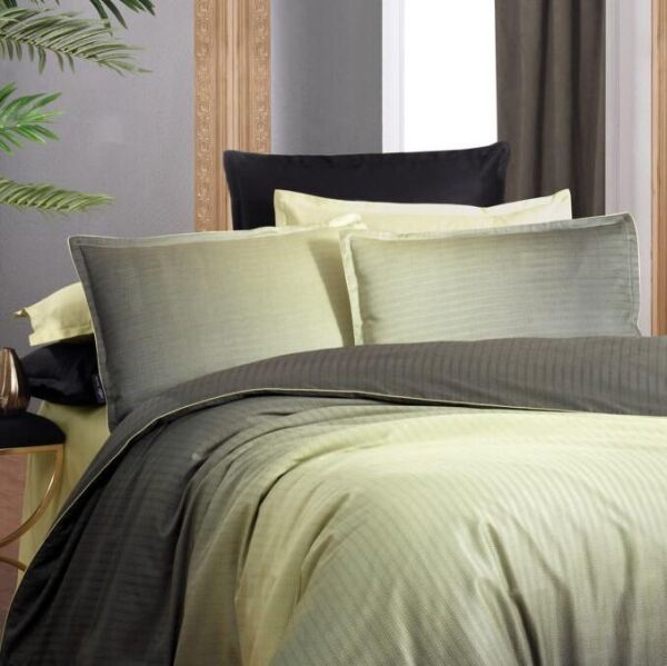 Sarev Solido Tencel Nevresim Takımı Çift Kişilik 4Yastık-Yeşil