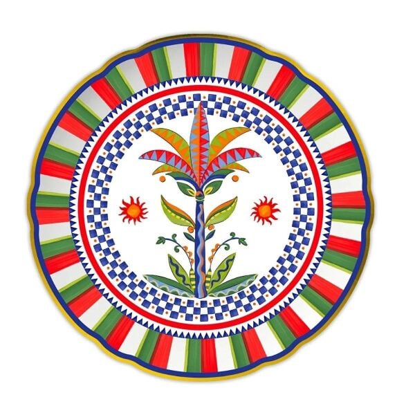 Baci Milano Dolce Vita Palmiye Desenli Servis Tabağı 32 Cm