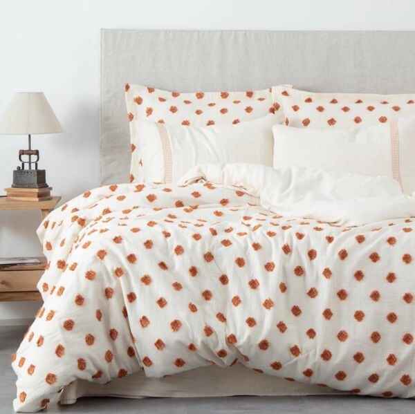 Ecocotton İmre Nevresim Takımı %100 Organik Pamuk Müslin Kiremit CK