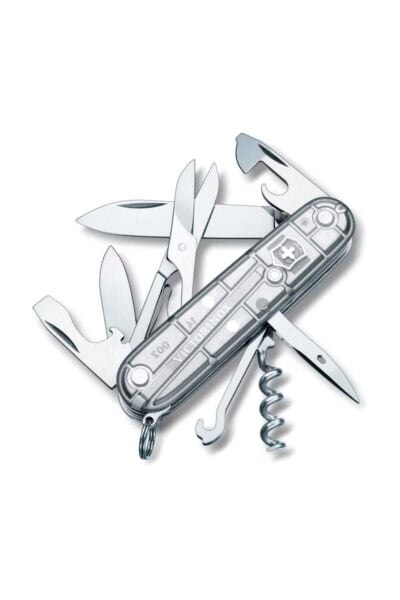 Victorinox 1.3703.T7B1 Climber SilverTech Çakı Blisterli Şeffaf Gümüş