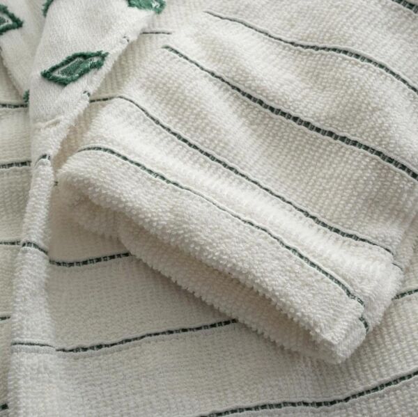 Ecocotton İmre Kadın Bornoz %100 Organik Pamuk Jakarlı Yeşil L
