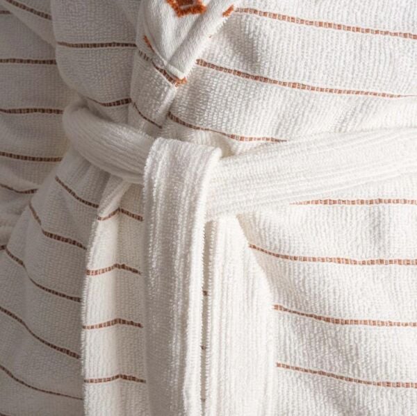 Ecocotton İmre Kadın Bornoz %100 Organik Pamuk Jakarlı Kiremit M