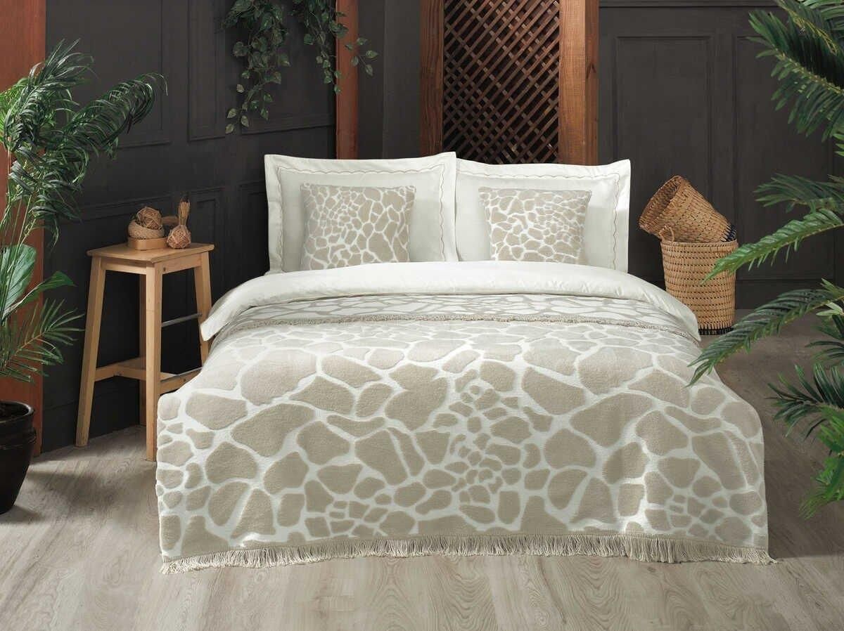 Sarev Chamel Battaniye-Yatak Örtüsü Bej Tek Kişilik