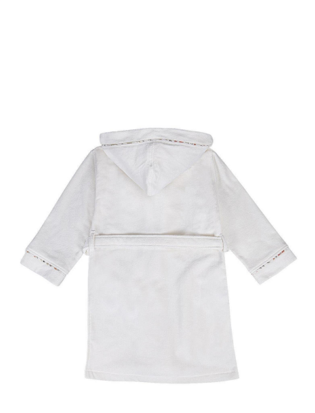 Ecocotton Dagi Erkek Çocuk Bornoz %100 Organik Pamuk Nakışlı Ekru 3-4 Yaş