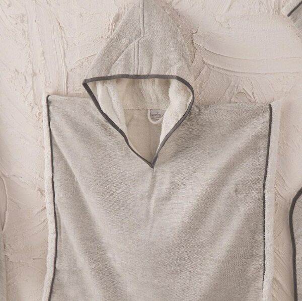 Ecocotton Hasna 4' lü Bebek Panço Seti %100 Organik Pamuk Keten Melanj Gri 2-5 Yaş