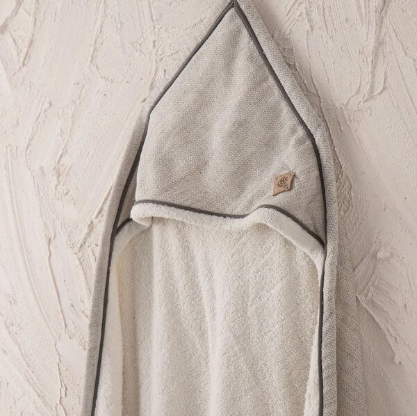 Ecocotton Hasna 4' lü Bebek Panço Seti %100 Organik Pamuk Keten Melanj Gri 2-5 Yaş