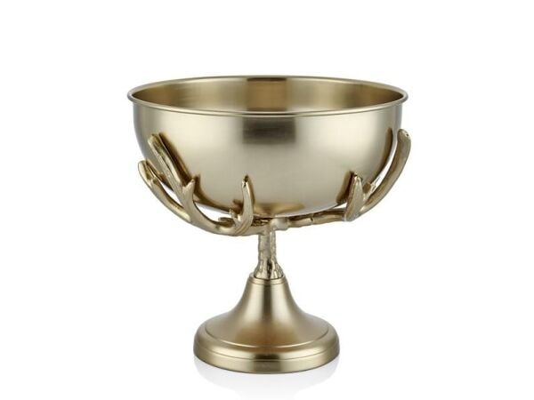 Lamedore Rafelle Metal Tabanlı Gold Dekoratif Kase 33x33x34 CM