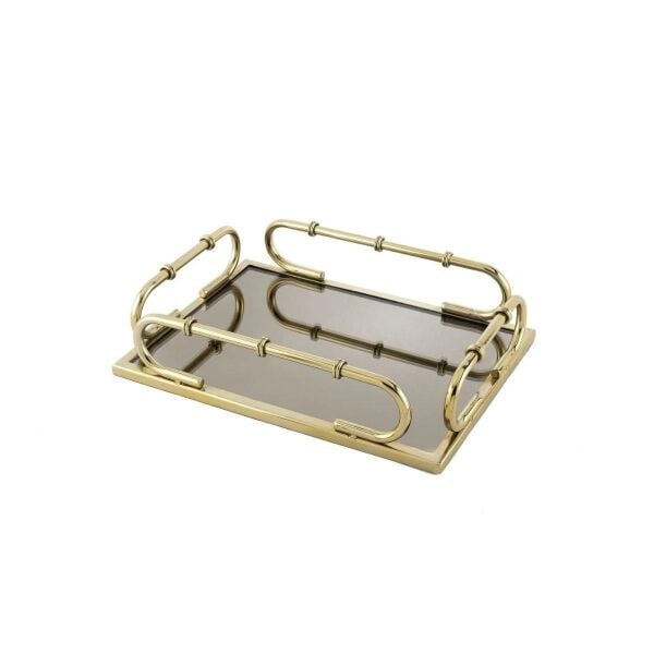 Mikasa Moor Gold Metal Kulplu Dik Aynalı Tepsi 31x22x8cm