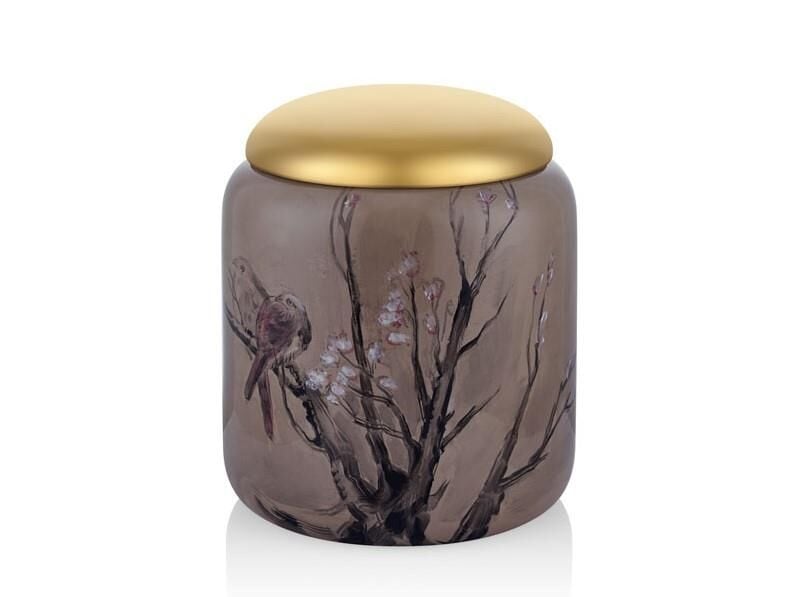 lamedore Ağaç Dalı Desenli Kapaklı Vazo Büyük Boy 26x30 cm