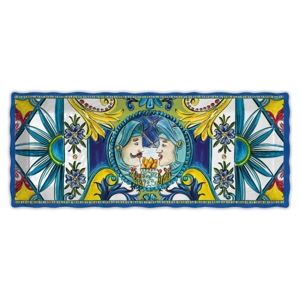 Baci Milano Sicily Melamin Tepsi 49x20 Çok Renkli