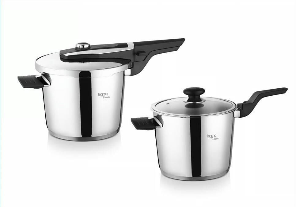 Leggno PCQ1216PC64ST Procook Quıck Düdüklü Tencere Seti 6+4lt