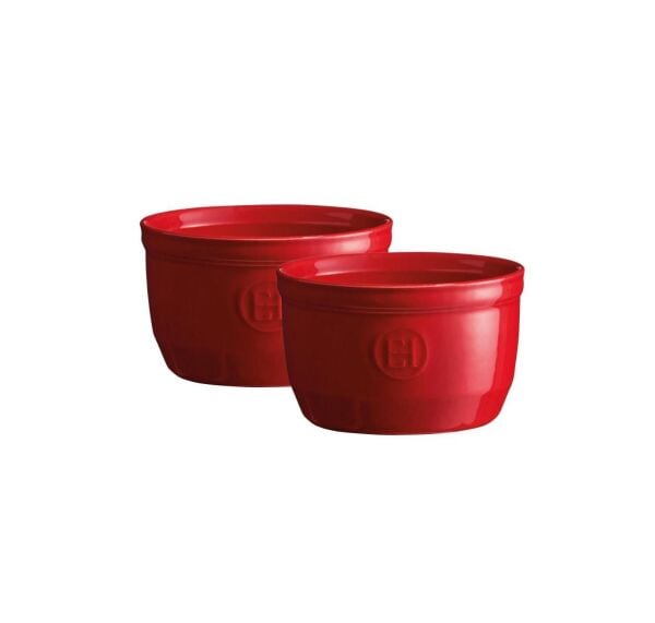Emile Henry Fırın Kabı Ramekin No.10 2'li Set 0,25 Lt Kırmızı Ç:10 -Y:6 cm