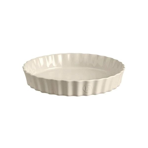 Emile Henry Tart-Börek-Flan Kabı Yuvarlak 32 cm Ekru/Clay