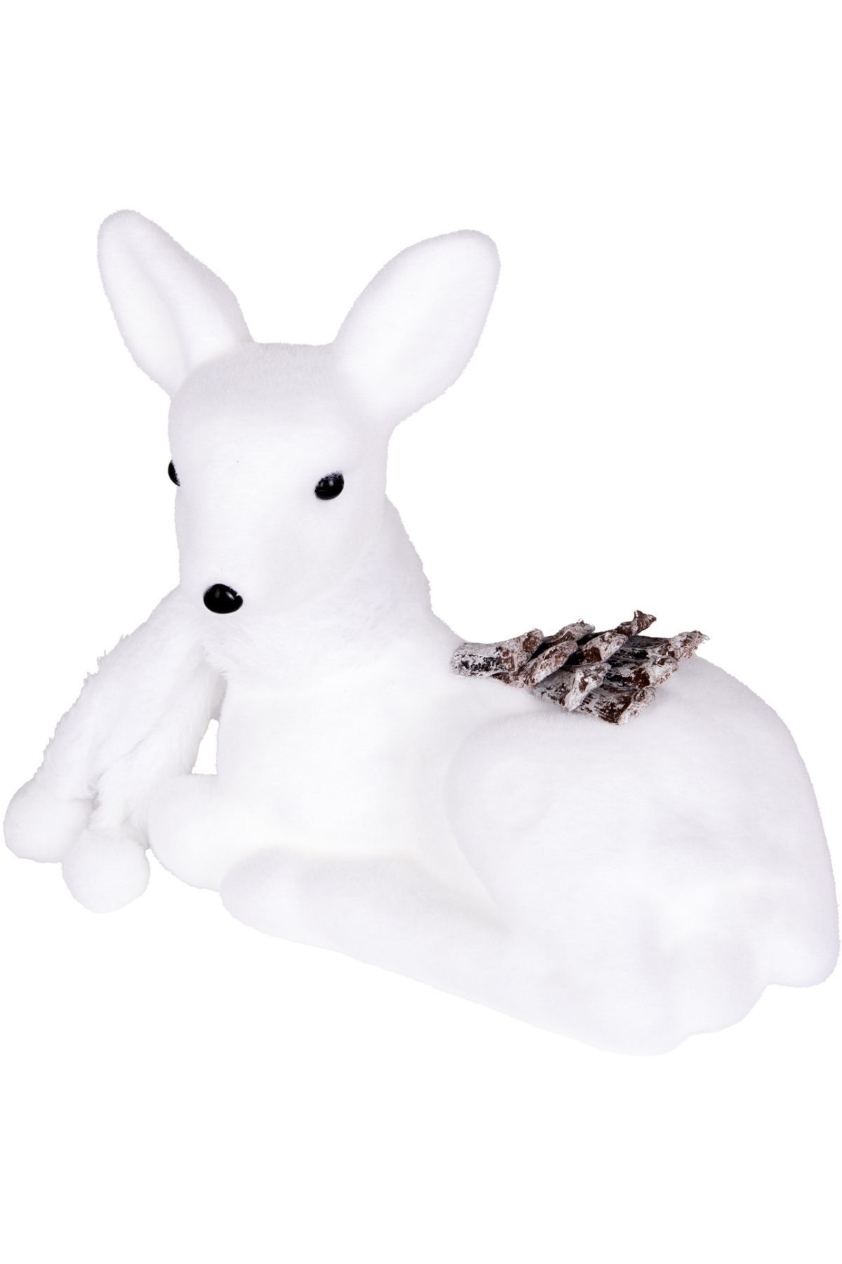 Yılbaşı Süsü Oturan Geyik Beyaz 21x12x21 cm