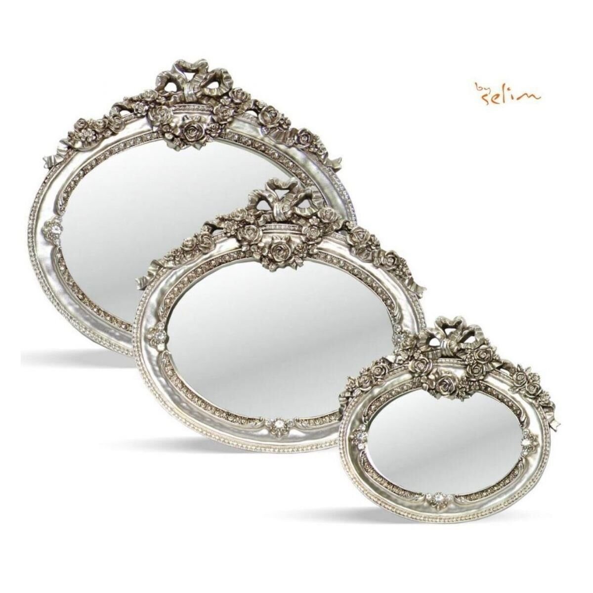 Selim Dekor Çiçek 3'lü Ayna Gümüş