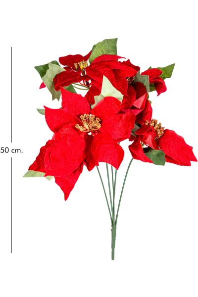 Yılbaşı Çiçeği Puansetya Demet Kırmızı 60 Cm