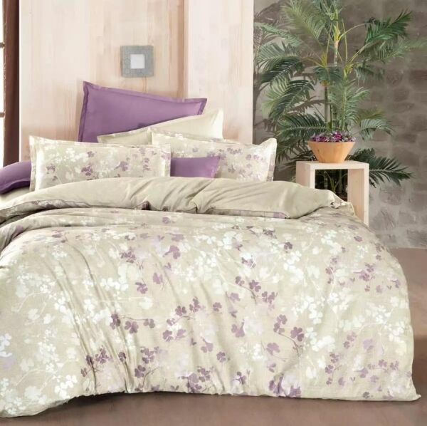 Sarev Enola Fancy Poplin Nevresim Takımı Bej Tek Kişilik