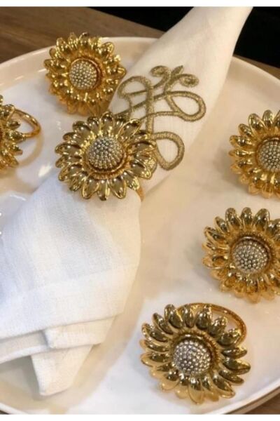 Royking 6'lı Halka Peçetelik Çiçek