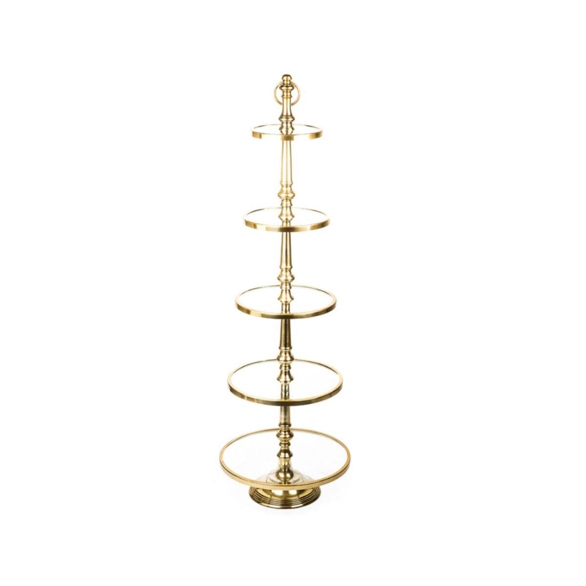 Lucky Art Gold 5 Katlı Siyah Yuvarlak Dekor 137 Cm