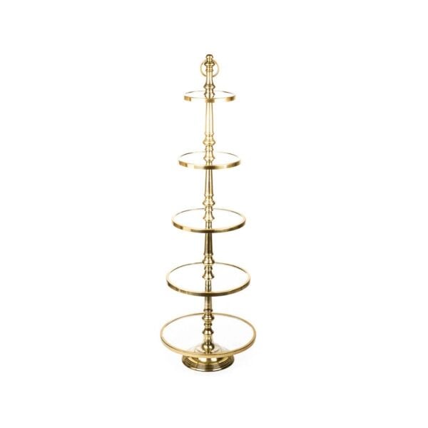 Lucky Art Gold 5 Katlı Siyah Yuvarlak Dekor 137 Cm