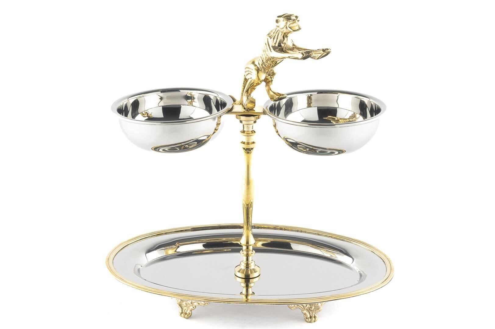 Mikasa Moor Gümüş Gold Leoparlı 3'Iü Çerezlik 25x17x25cm