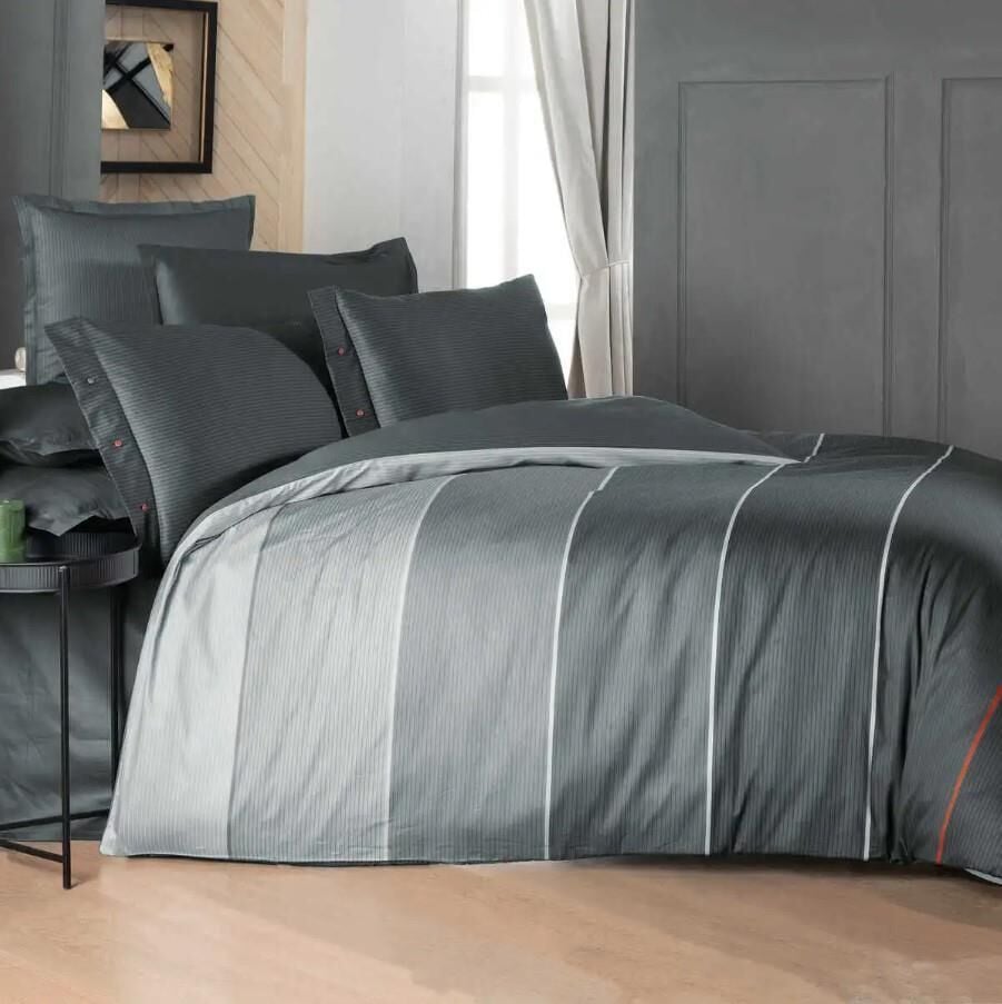 Sarev Benjamin Saten Nevresim Takımı Siyah Çift Kişilik