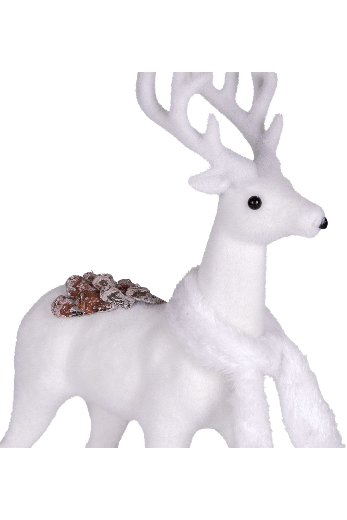 Yılbaşı Süsü Beyaz Atkılı Geyik Beyaz 20x9x32 cm