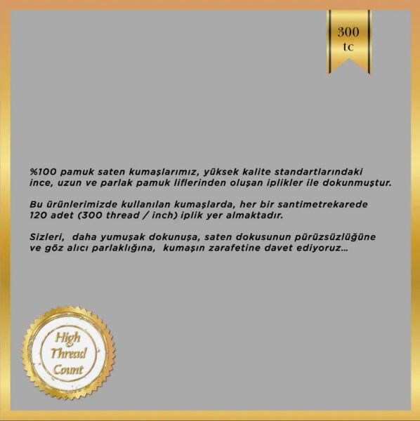 Sarev Graz Saten Nevresim Takımı Gri Çift Kişilik