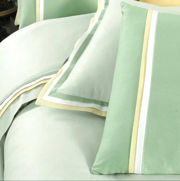 Sarev Minsk Saten Nevresim Yeşil Çift Kişilik