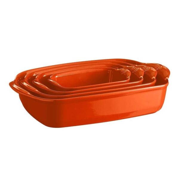 Emile Henry Fırın Kabı Dikdörtgen 22 x 14 cm Turuncu/Toscane