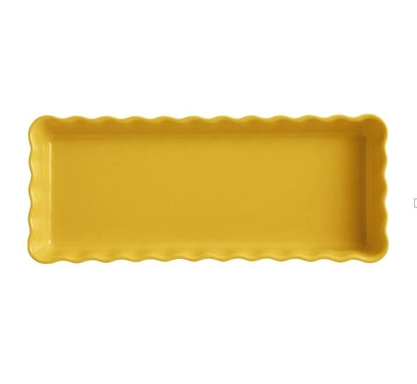 Emile Henry Tart-Börek Fırın Kabı Dikdörtgen 36.5 x 15 cm Mat Sarı/Provence Yellow