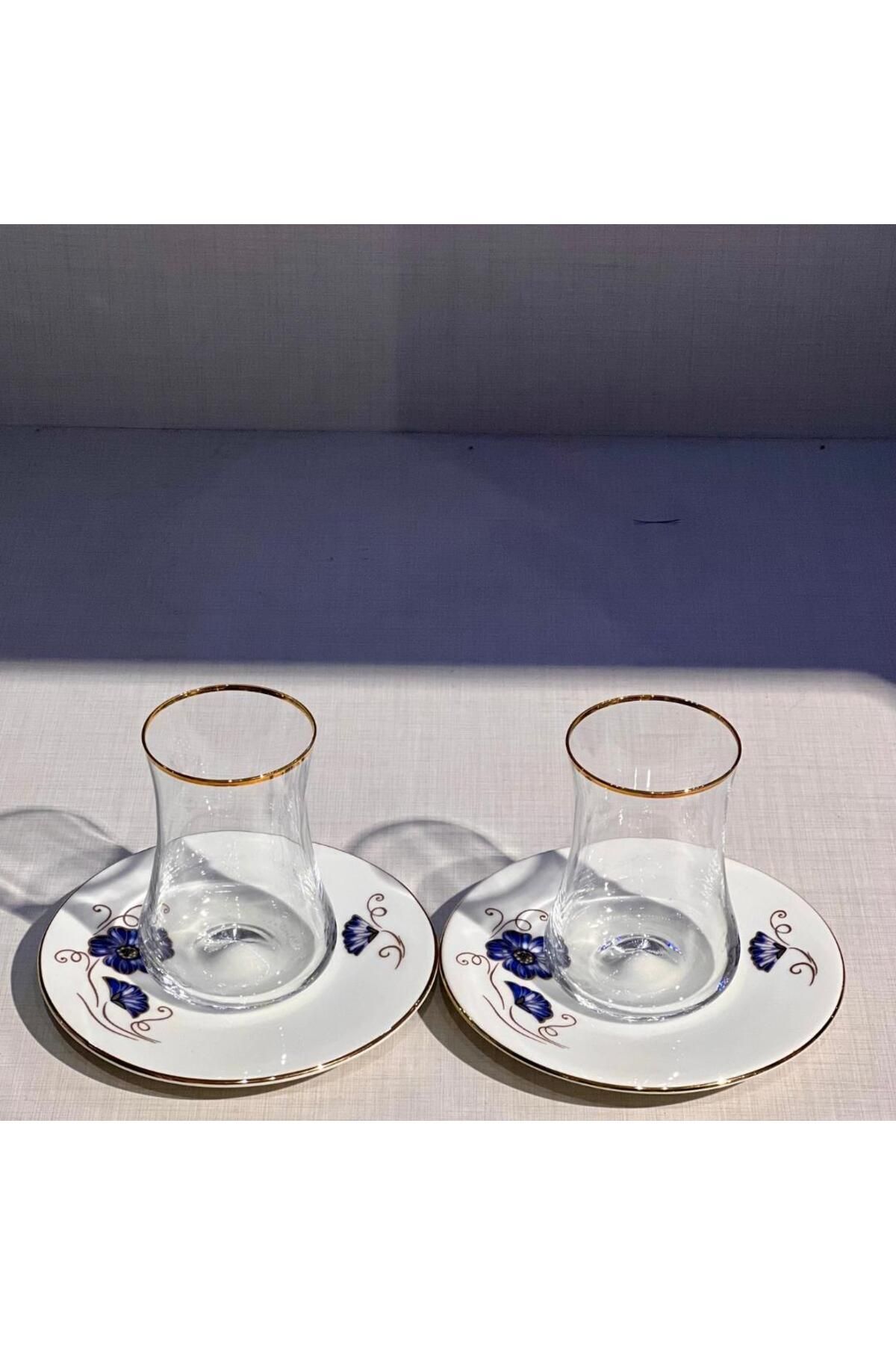 Evaliza Nostalji Kelebek  6'lı  Çay  Seti