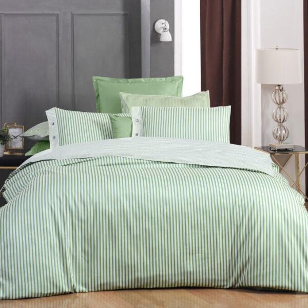 Sarev Tommy Saten Nevresim Takımı Tek Kişilik 2 Yastık-Yeşil