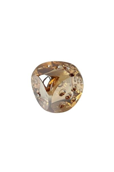 Lucky Art Kristal Amber Zar 7x7x7 Cm