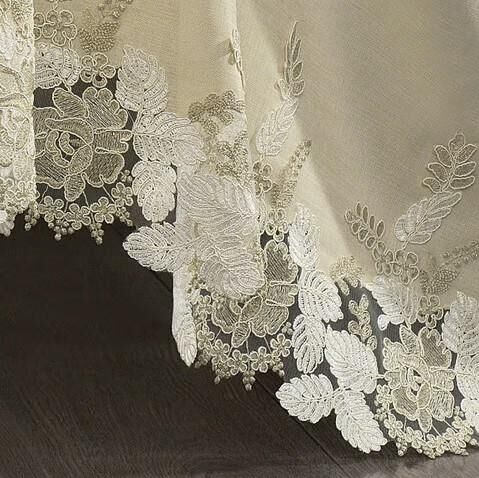 Nazik Home Floransa Dantelli Leke Tutmaz Masa Örtüsü Bej 160X260