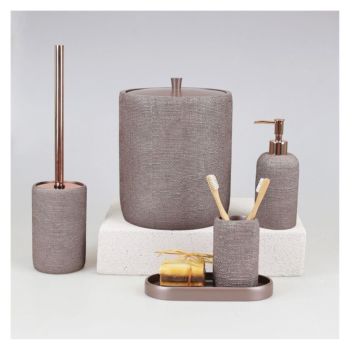 Selim Dekor Natural Banyo Seti Taupe