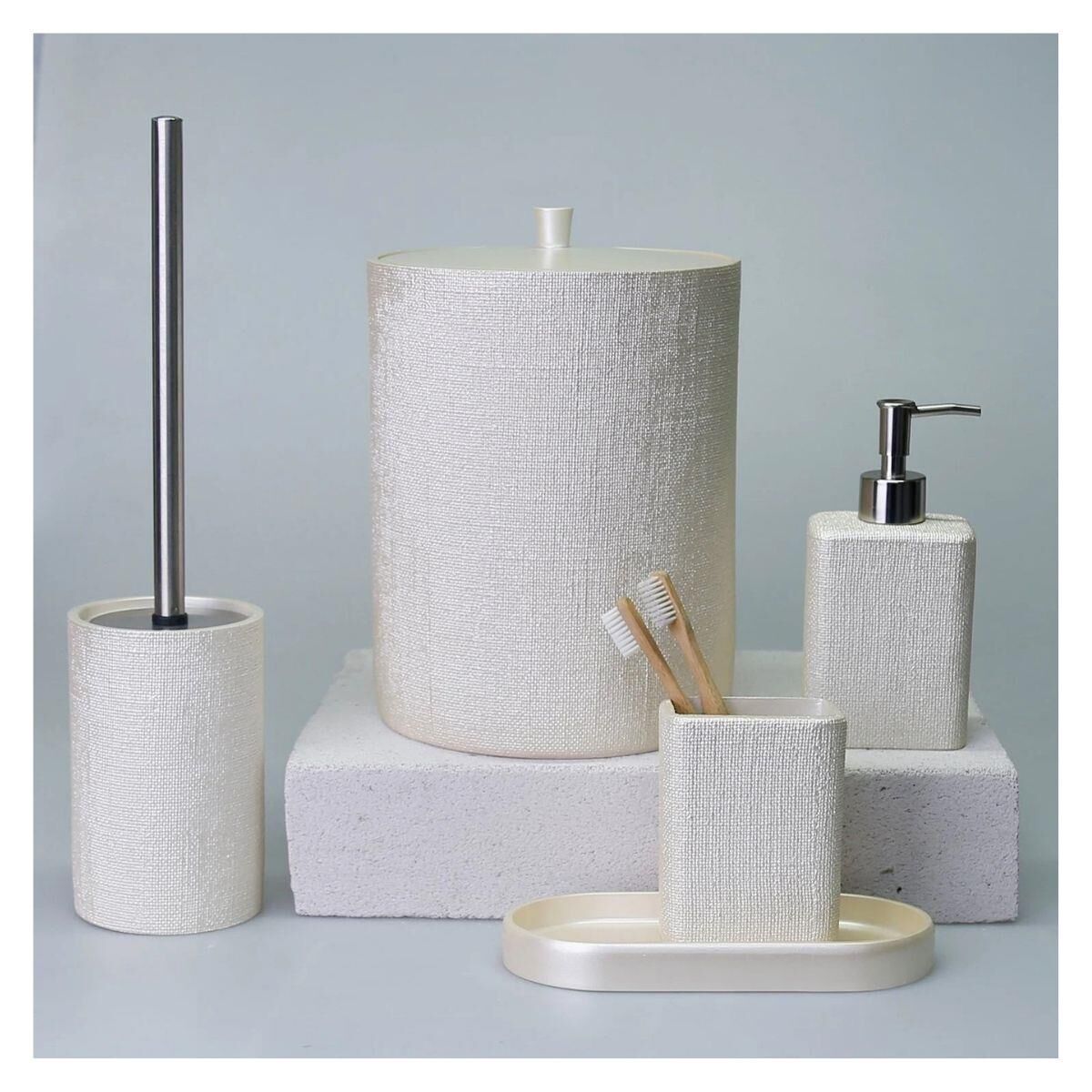 Selim Dekor Linen Banyo Seti İnci