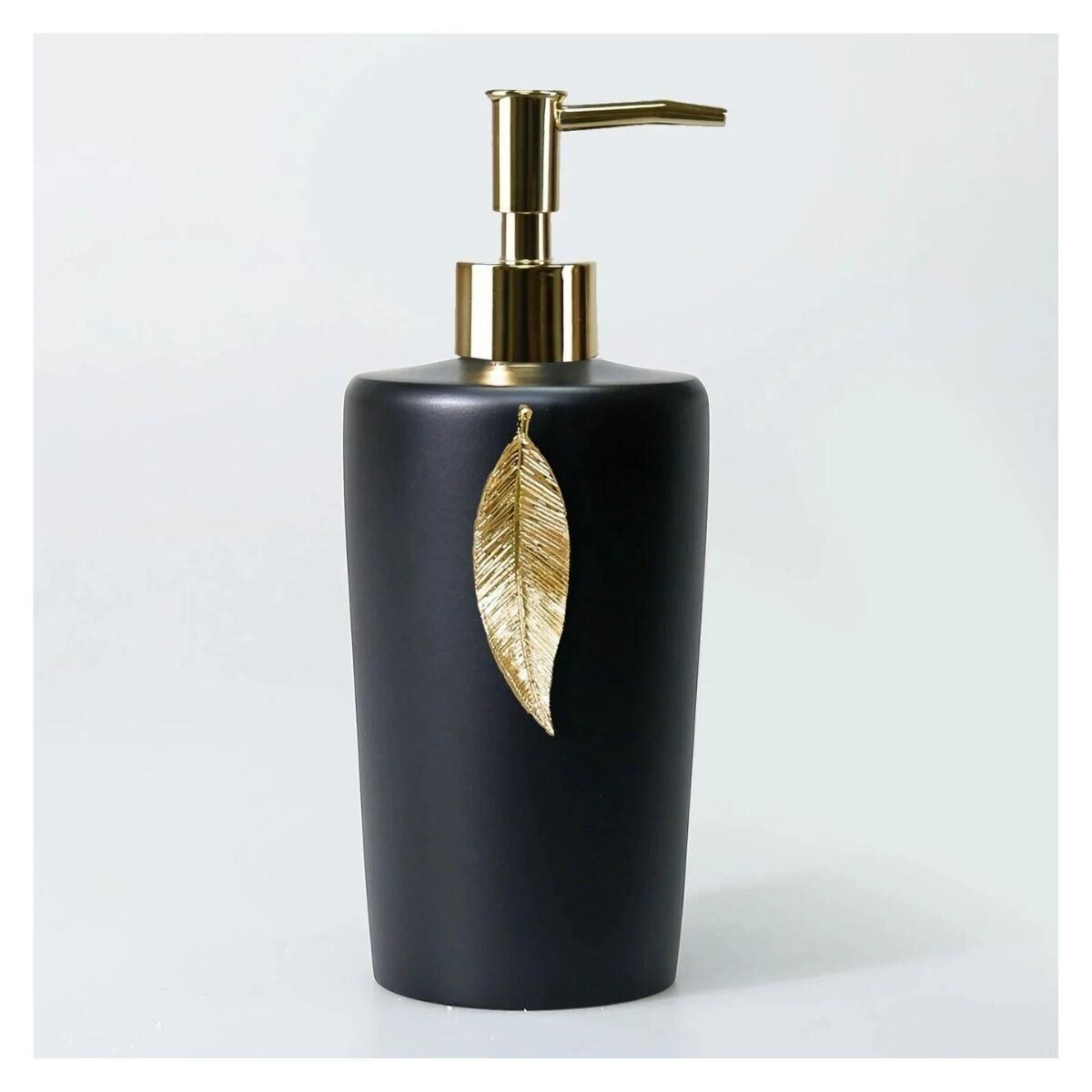 Selim Dekor Leaf Banyo Seti Siyah-Altın