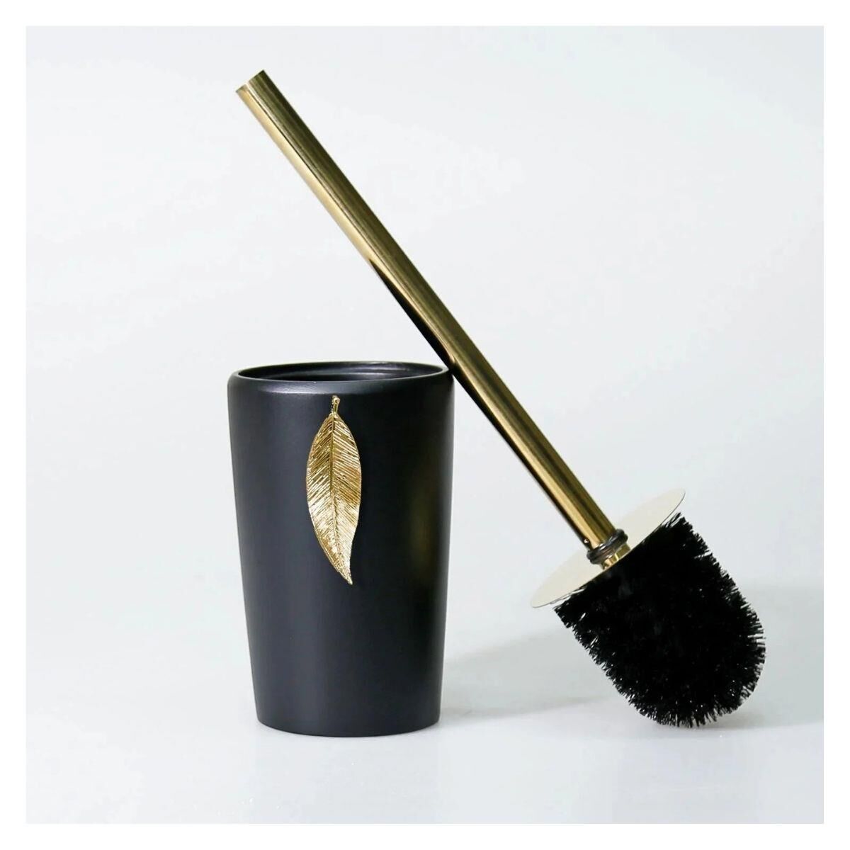 Selim Dekor Leaf Banyo Seti Siyah-Altın