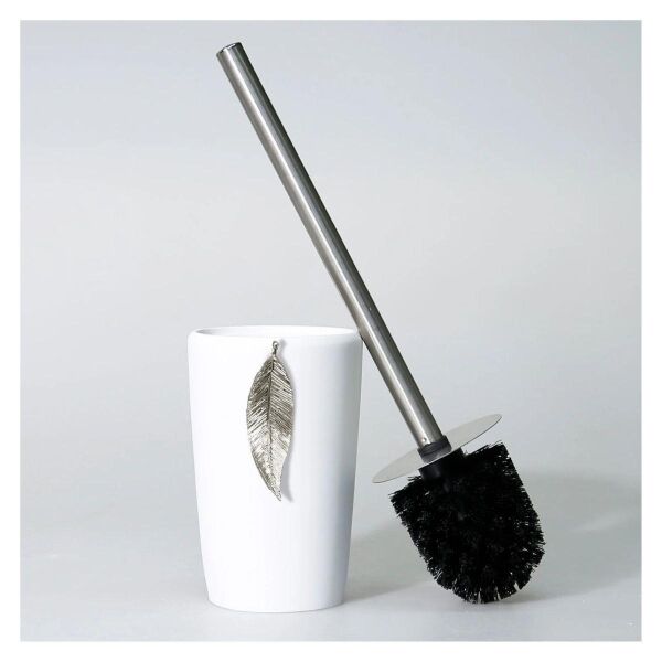 Selim Dekor Leaf Banyo Seti Beyaz-Gümüş