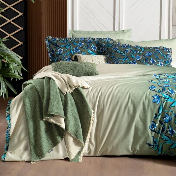 Sarev Ayder Fancy Nevresim Takımı Çift Kişilik 2 Yastık Yeşil